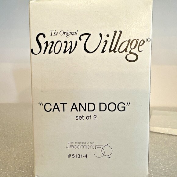 Department 56 Original Snow Village CAT AND DOG Set of 2 Ceramic Figurines NEW - Picture 4 of 4
